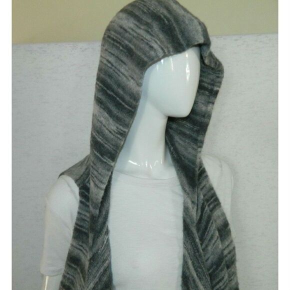 Joie  Cardigan Sweater Sleeveless Pocket Gray Open Front Hooded Size Medium - Picture 4 of 7